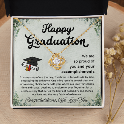 Happy Graduation – Proud of Your Accomplishments – Love Knot Necklace