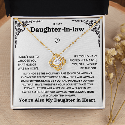 To My Daughter-in-Law – My Daughter in heart | Love Knot Necklace