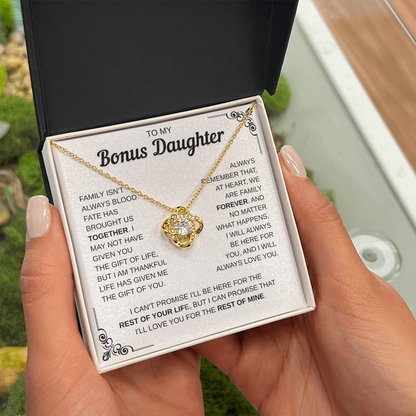 To My Bonus Daughter | Forever Part Of My Family | Love Knot Necklace