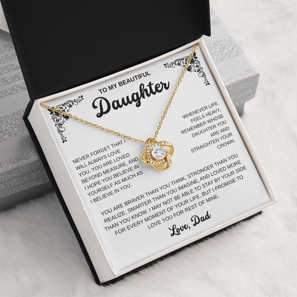 To My Daughter | A Father's Endless Love | Love Knot Necklace