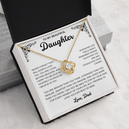 To My Daughter | A Father's Endless Love | Love Knot Necklace