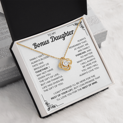 To My Bonus Daughter | Forever Part Of My Family | Love Knot Necklace