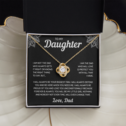 To My Daughter | A Father's Forever Love | Love Knot Necklace