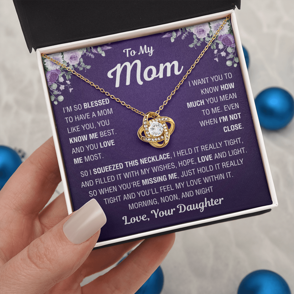 To My Mom – You Mean Everything – Love Knot Necklace