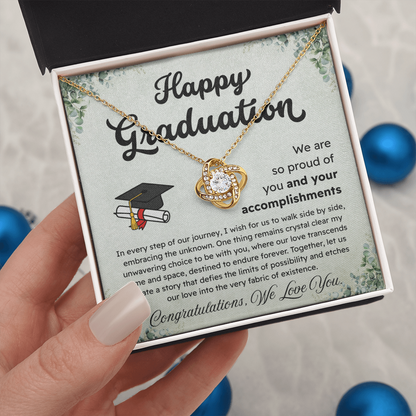 Happy Graduation – Proud of Your Accomplishments – Love Knot Necklace