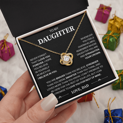 To My Daughter | Believe In Yourself Always | Love Knot Necklace