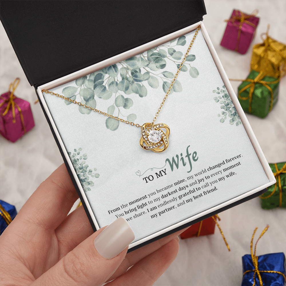 To My Wife | You Changed My World Forever | Love Knot Necklace