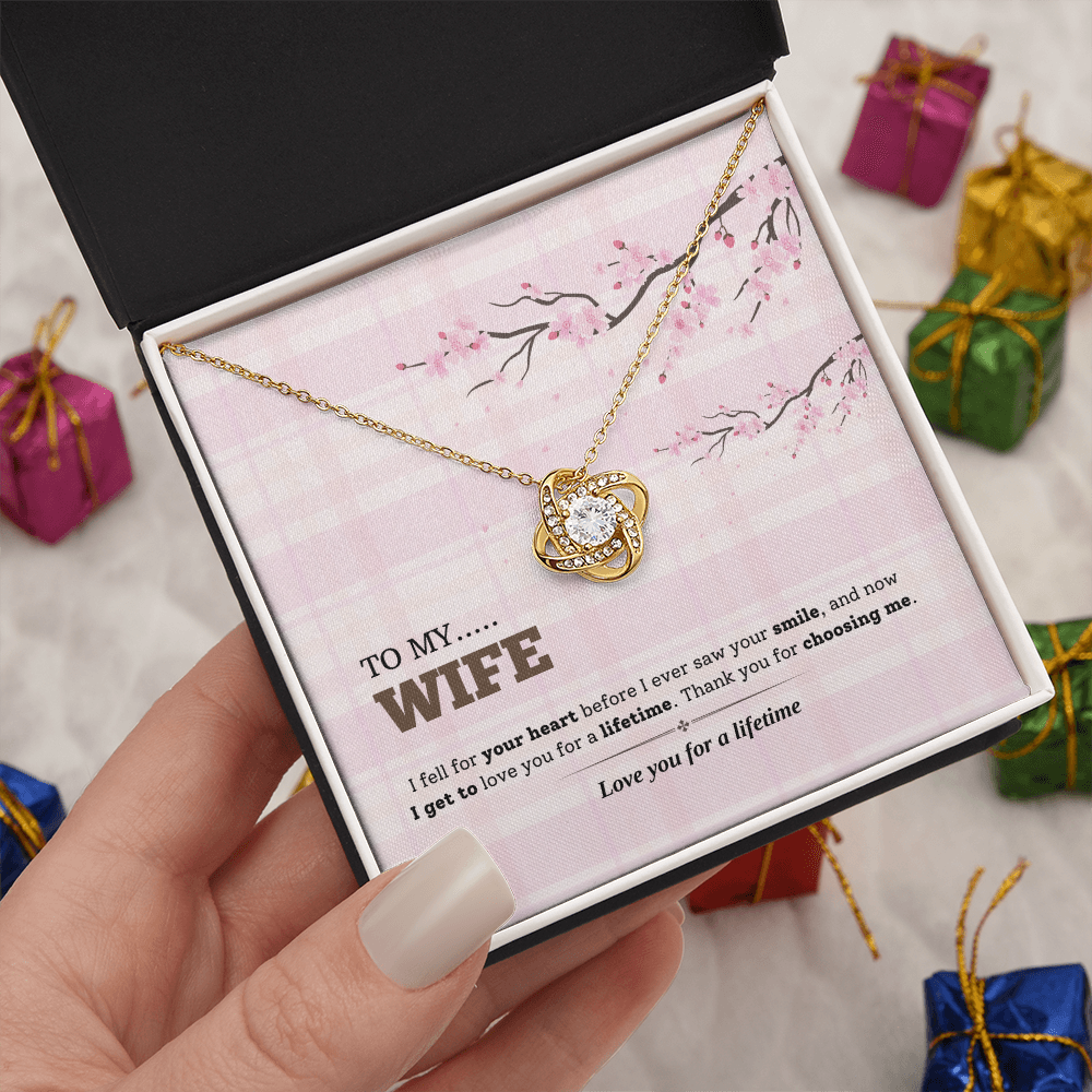 To My Wife | Love You for a Lifetime | Love Knot Necklace