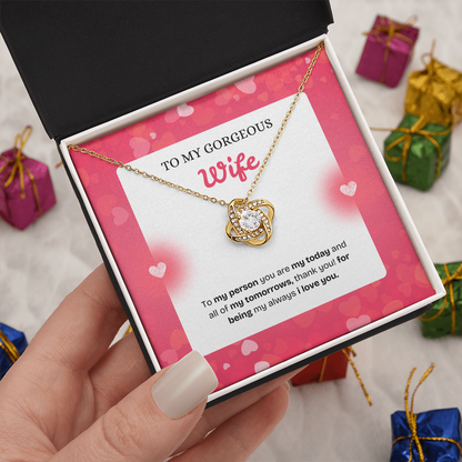 To My Wife | Thank You for Being My Forever | Love Knot Necklace