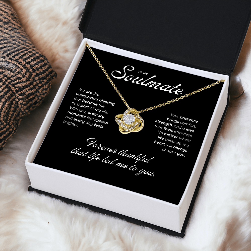 To My Soulmate | My Heart Found Its Match | Love Knot Necklace