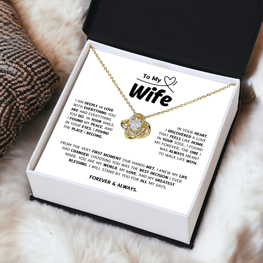 To My Wife | My World, My Love, My Blessing | Love Knot Necklace