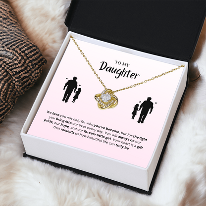 To My Daughter | You Make Life More Beautiful | Love Knot Necklace