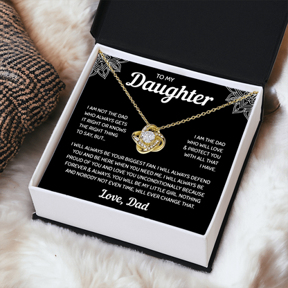 To My Daughter | A Father's Forever Love | Love Knot Necklace