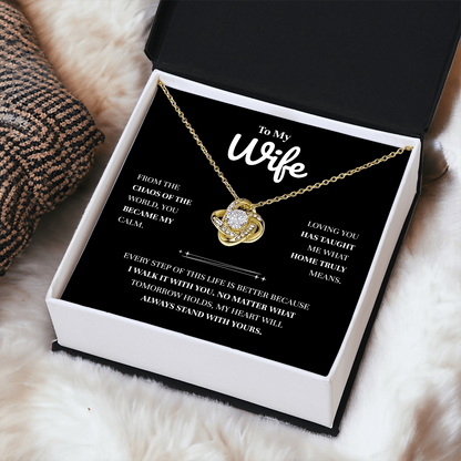 To My Wife | You Are My Place of Peace | Love Knot Necklace
