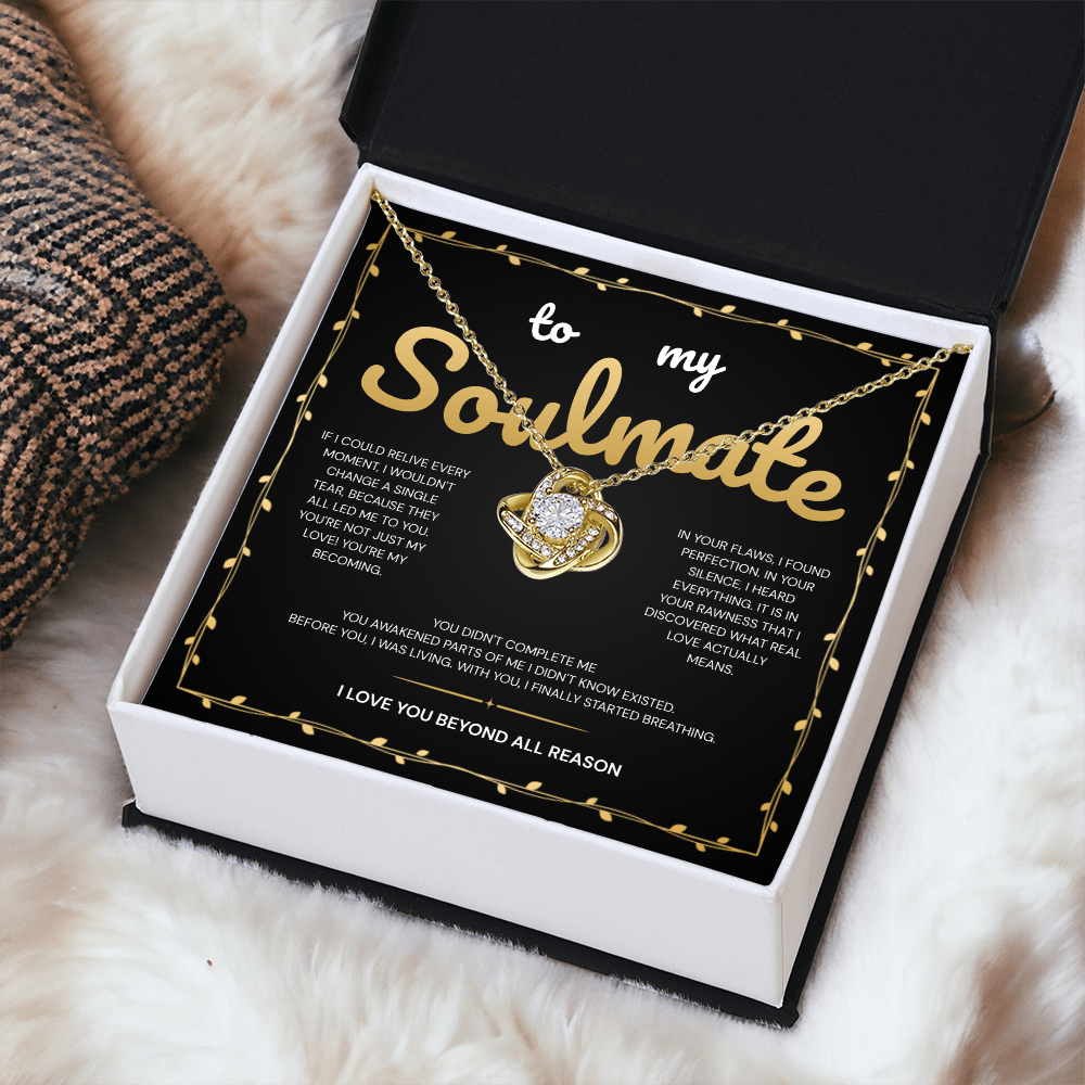 To My Soulmate | My Heart Found Its Forever With You | Love Knot Necklace