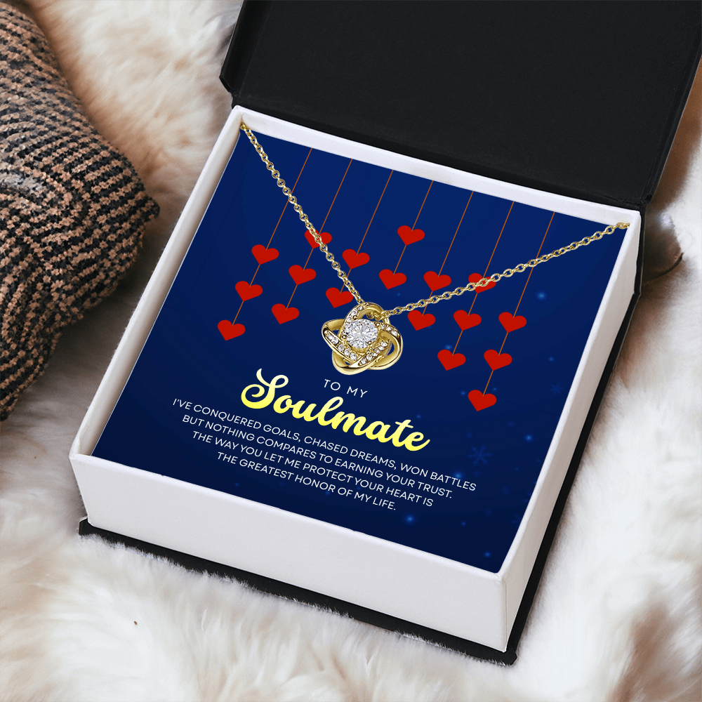 To My Soulmate | With You, Love Makes Sense | Love Knot Necklace