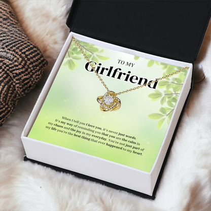 To My Girlfriend | Grateful for the Joy You Bring | Love Knot Necklace