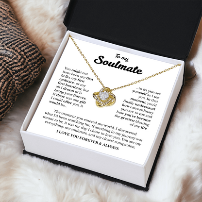 To My Soulmate | A Love Meant to Be | Love Knot Necklace