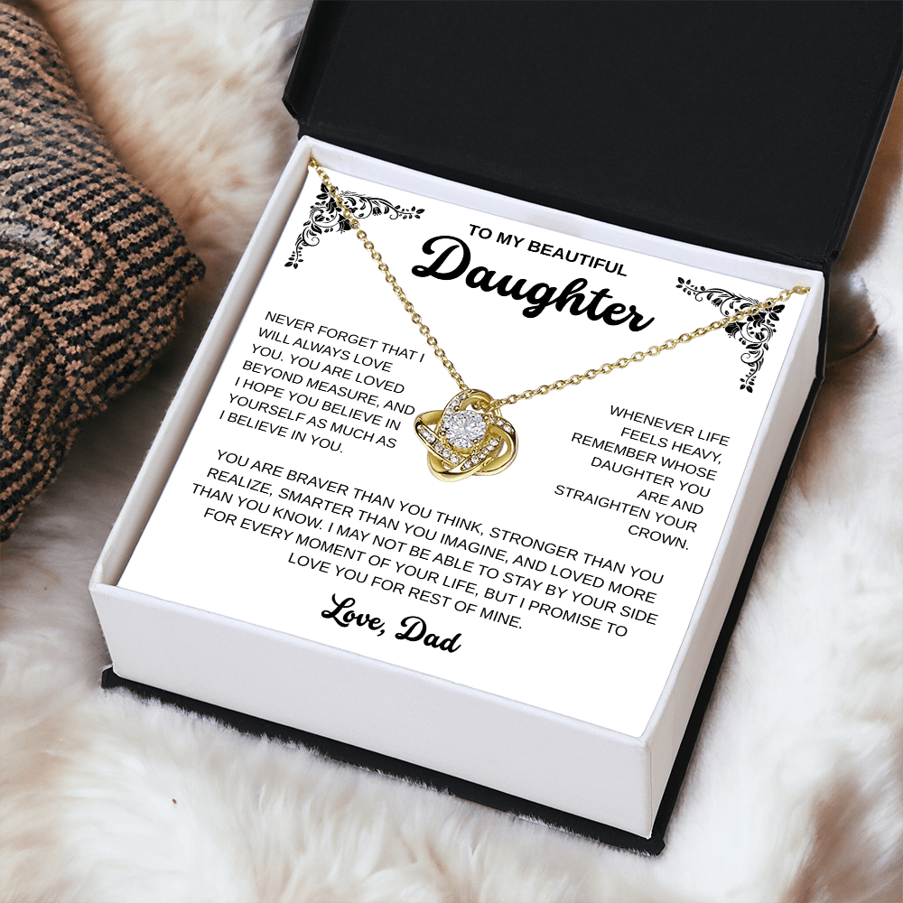 To My Daughter | A Father's Endless Love | Love Knot Necklace
