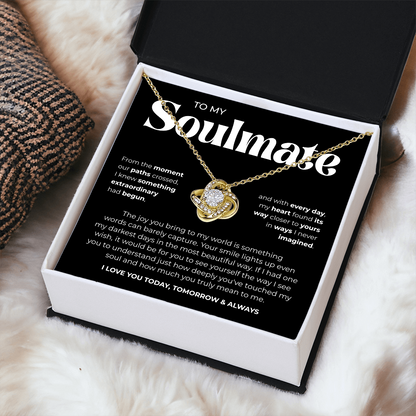 To My Soulmate | Our Story Is My Favorite | Love Knot Necklace