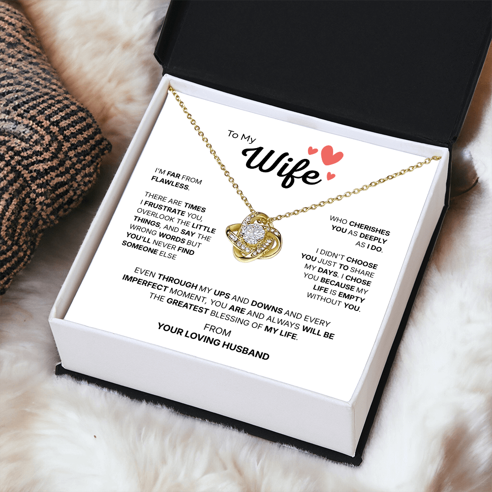 To My Wife | Chosen With All My Heart | Love Knot Necklace