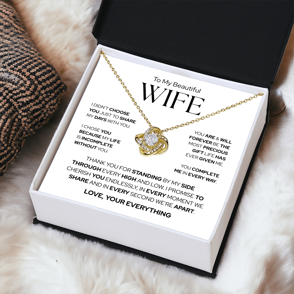 To My Wife | The Most Precious Gift in My Life | Love Knot Necklace