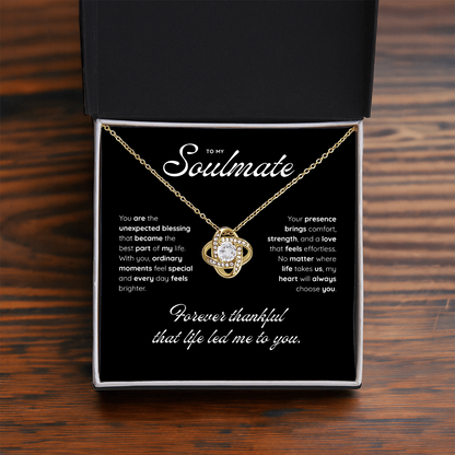 To My Soulmate | My Heart Found Its Match | Love Knot Necklace