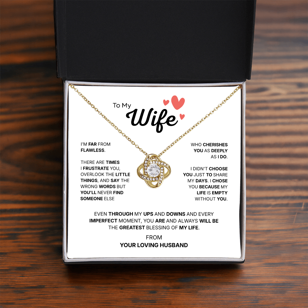 To My Wife | Chosen With All My Heart | Love Knot Necklace