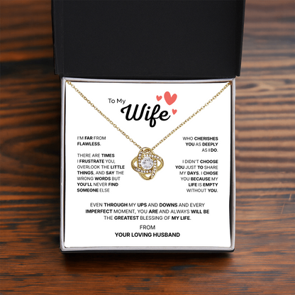 To My Wife | Chosen With All My Heart | Love Knot Necklace