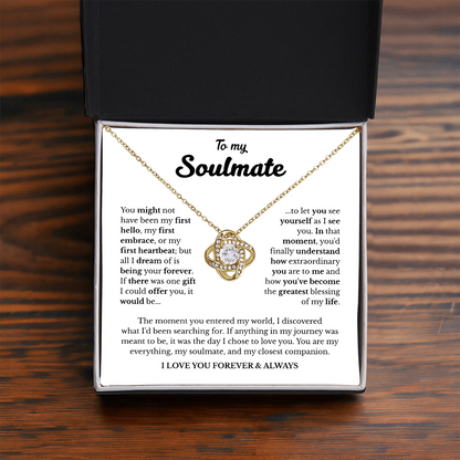 To My Soulmate | A Love Meant to Be | Love Knot Necklace