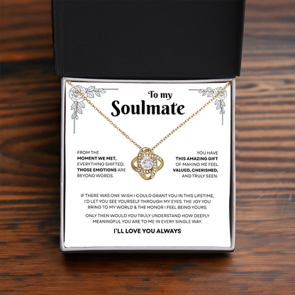 To My Soulmate | A Bond That Means Everything | Love Knot Necklace