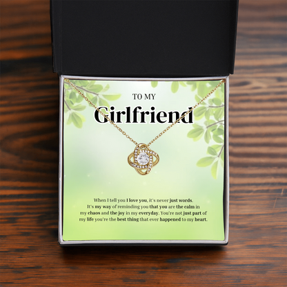 To My Girlfriend | Grateful for the Joy You Bring | Love Knot Necklace