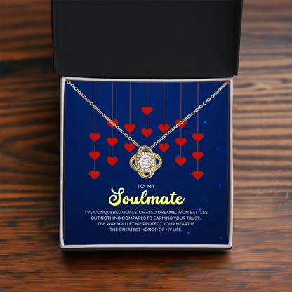 To My Soulmate | With You, Love Makes Sense | Love Knot Necklace