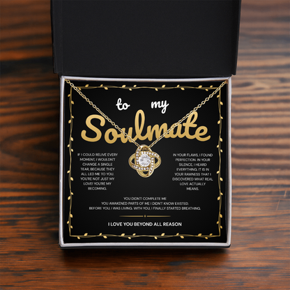 To My Soulmate | My Heart Found Its Forever With You | Love Knot Necklace