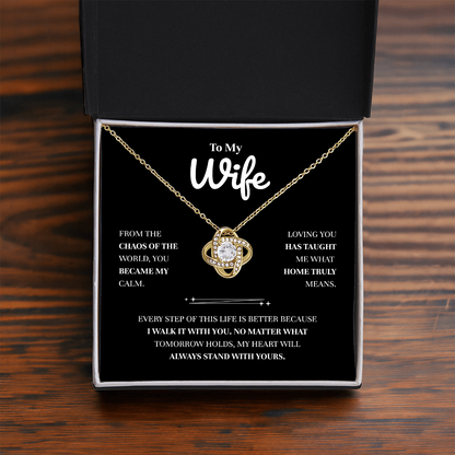 To My Wife | You Are My Place of Peace | Love Knot Necklace