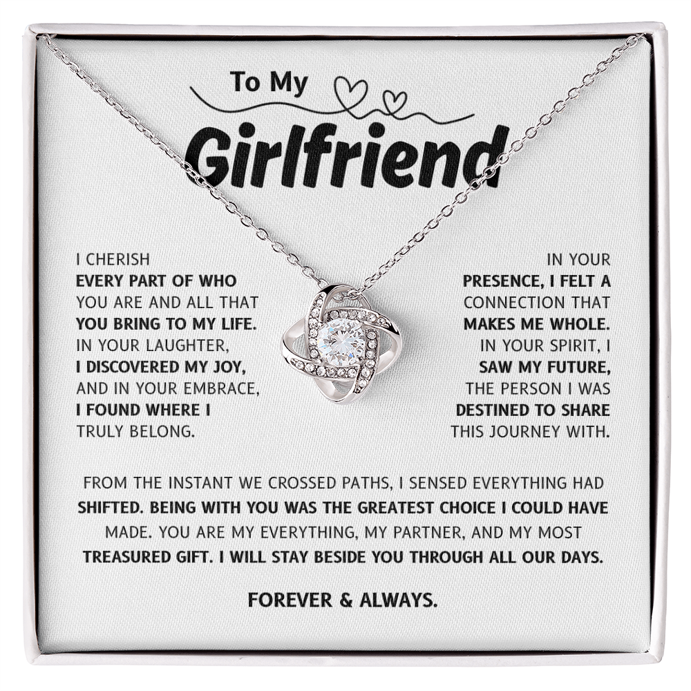 To My Girlfriend | The One I Chose and Cherish | Love Knot Necklace