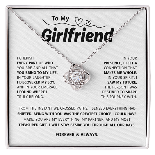 To My Girlfriend | The One I Chose and Cherish | Love Knot Necklace