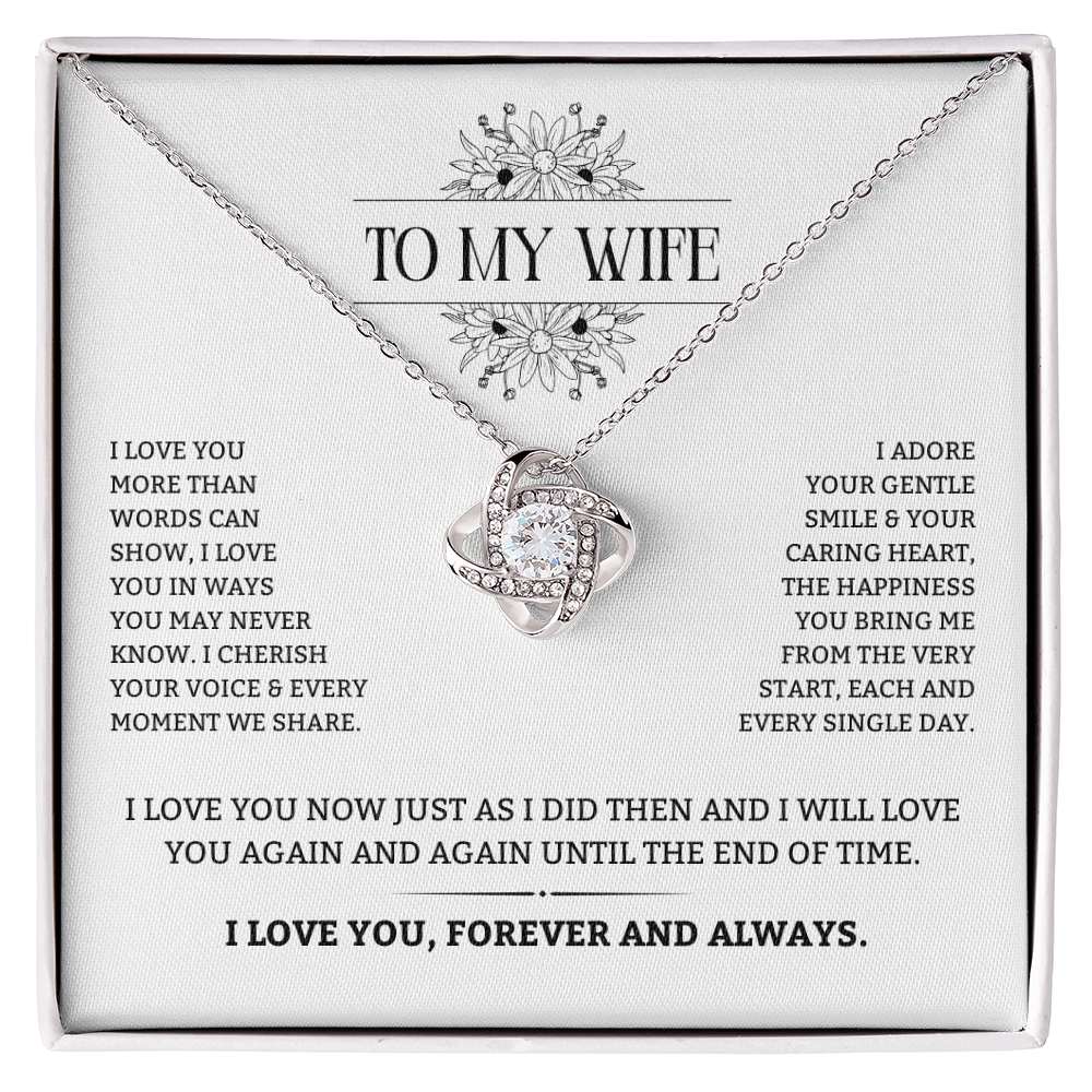 To My Wife | Forever and Always With You | Love Knot Necklace