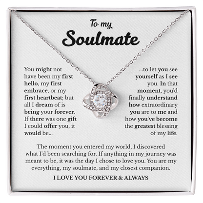 To My Soulmate | A Love Meant to Be | Love Knot Necklace