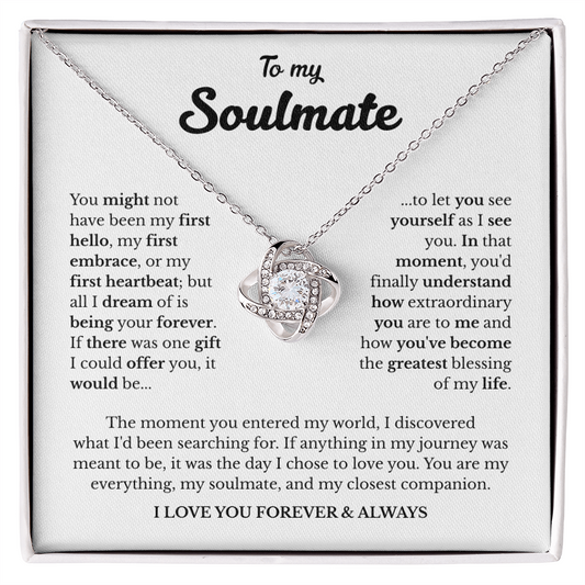 To My Soulmate | A Love Meant to Be | Love Knot Necklace