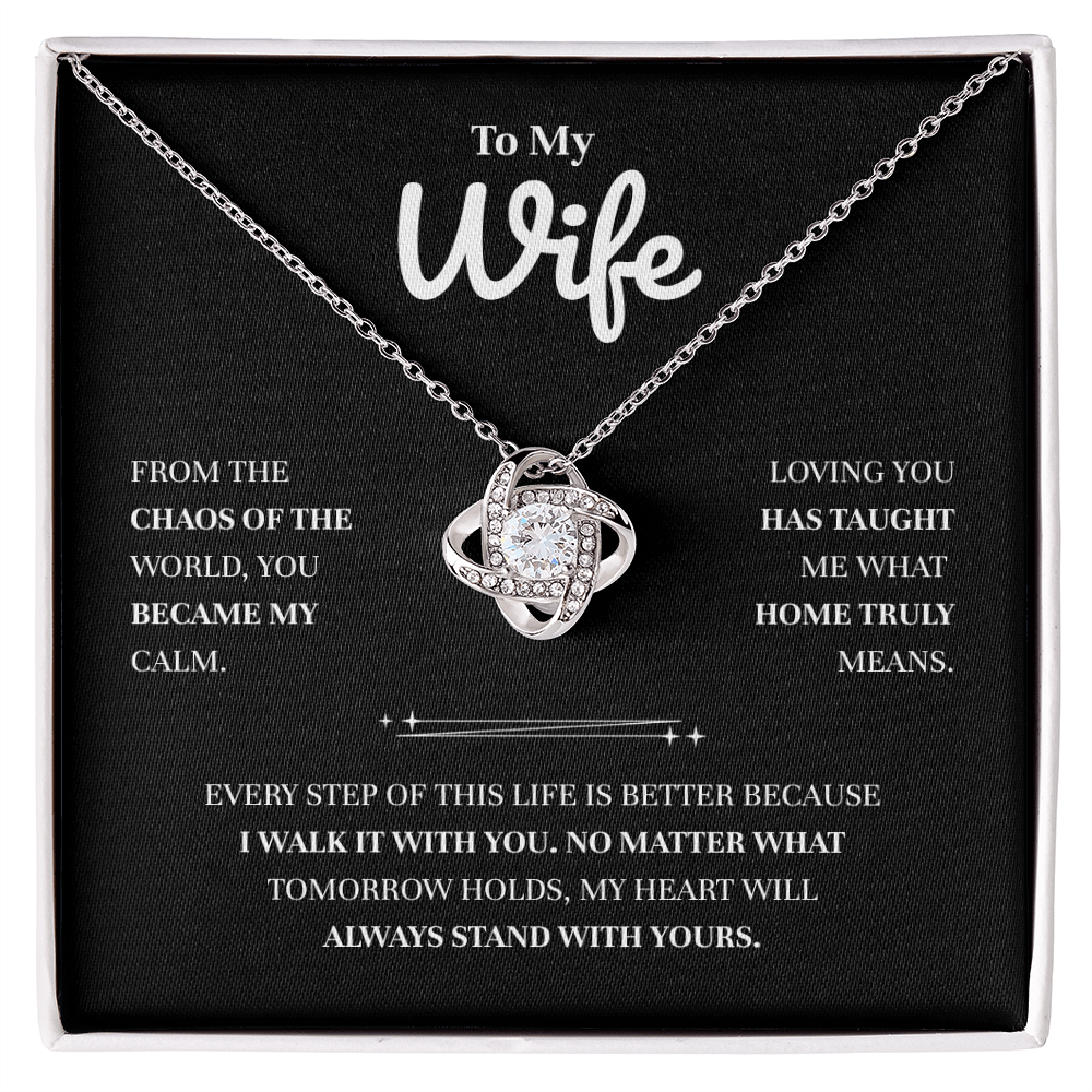 To My Wife | You Are My Place of Peace | Love Knot Necklace