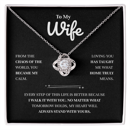 To My Wife | You Are My Place of Peace | Love Knot Necklace