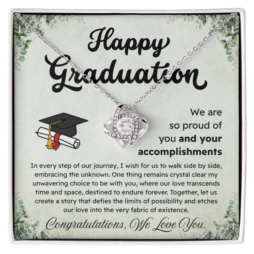 Happy Graduation – Proud of Your Accomplishments – Love Knot Necklace