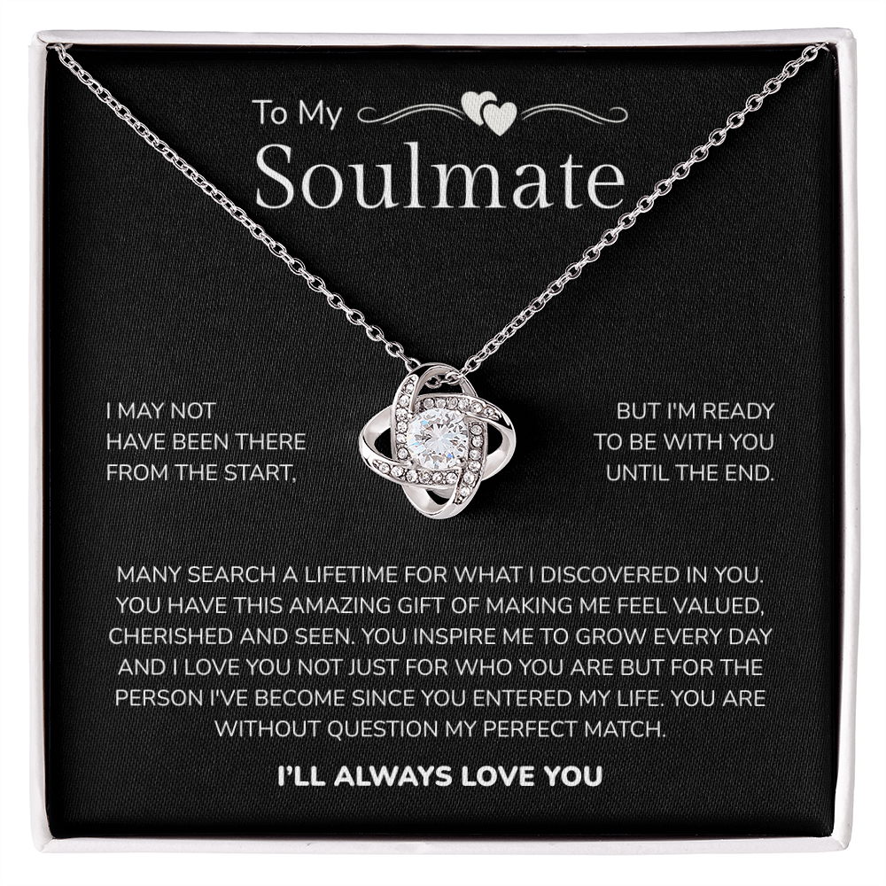 To My Soulmate | My Perfect Match in Life | Love Knot Necklace