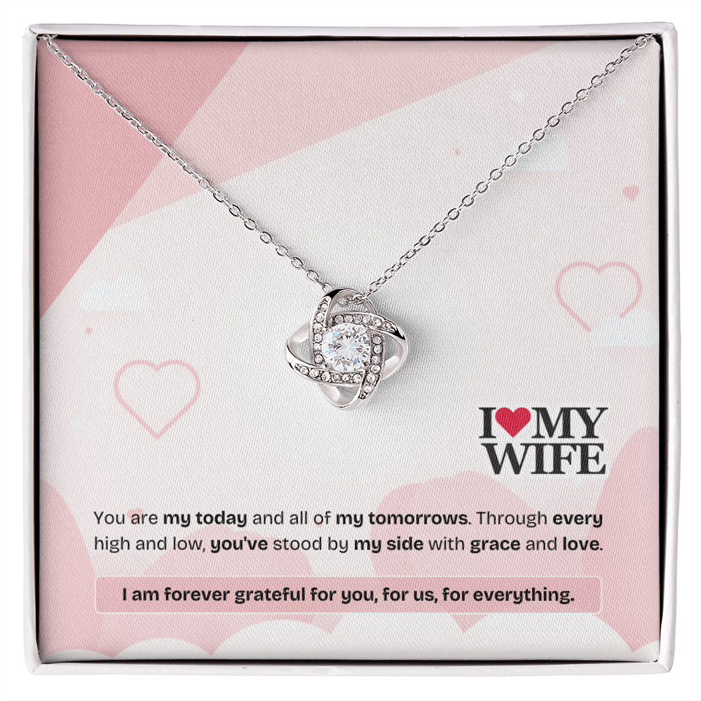 To My Wife | My Heart, My Strength, My Forever | Love Knot Necklace