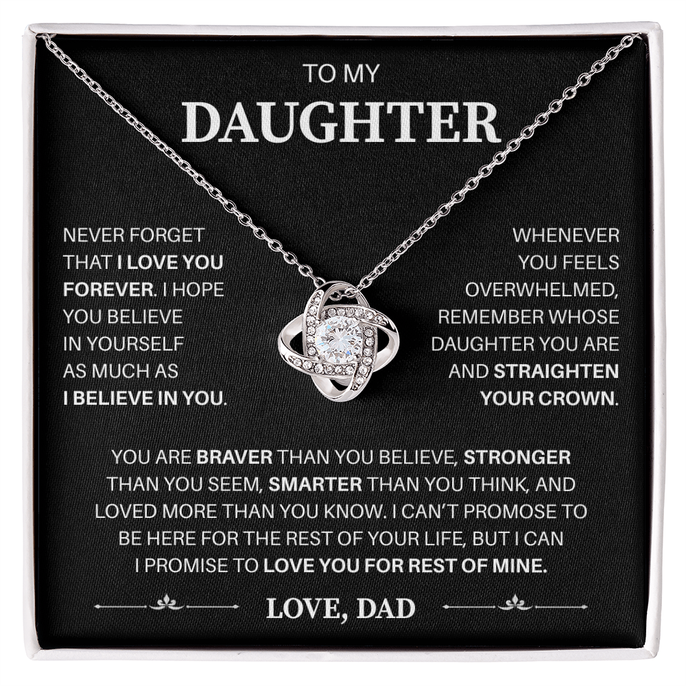 To My Daughter | Believe In Yourself Always | Love Knot Necklace