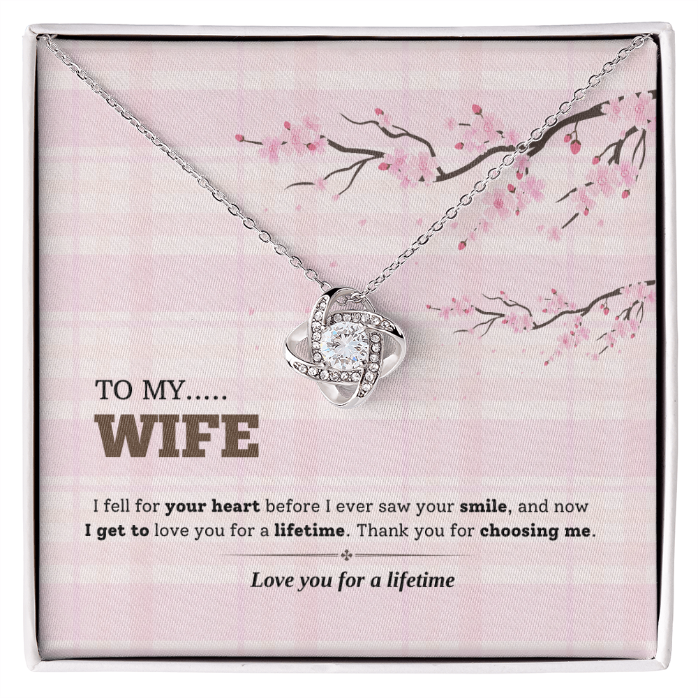 To My Wife | Love You for a Lifetime | Love Knot Necklace