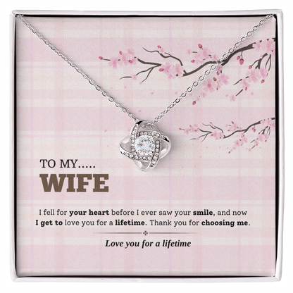 To My Wife | Love You for a Lifetime | Love Knot Necklace