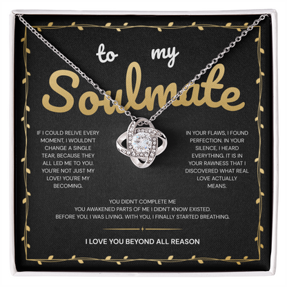 To My Soulmate | My Heart Found Its Forever With You | Love Knot Necklace