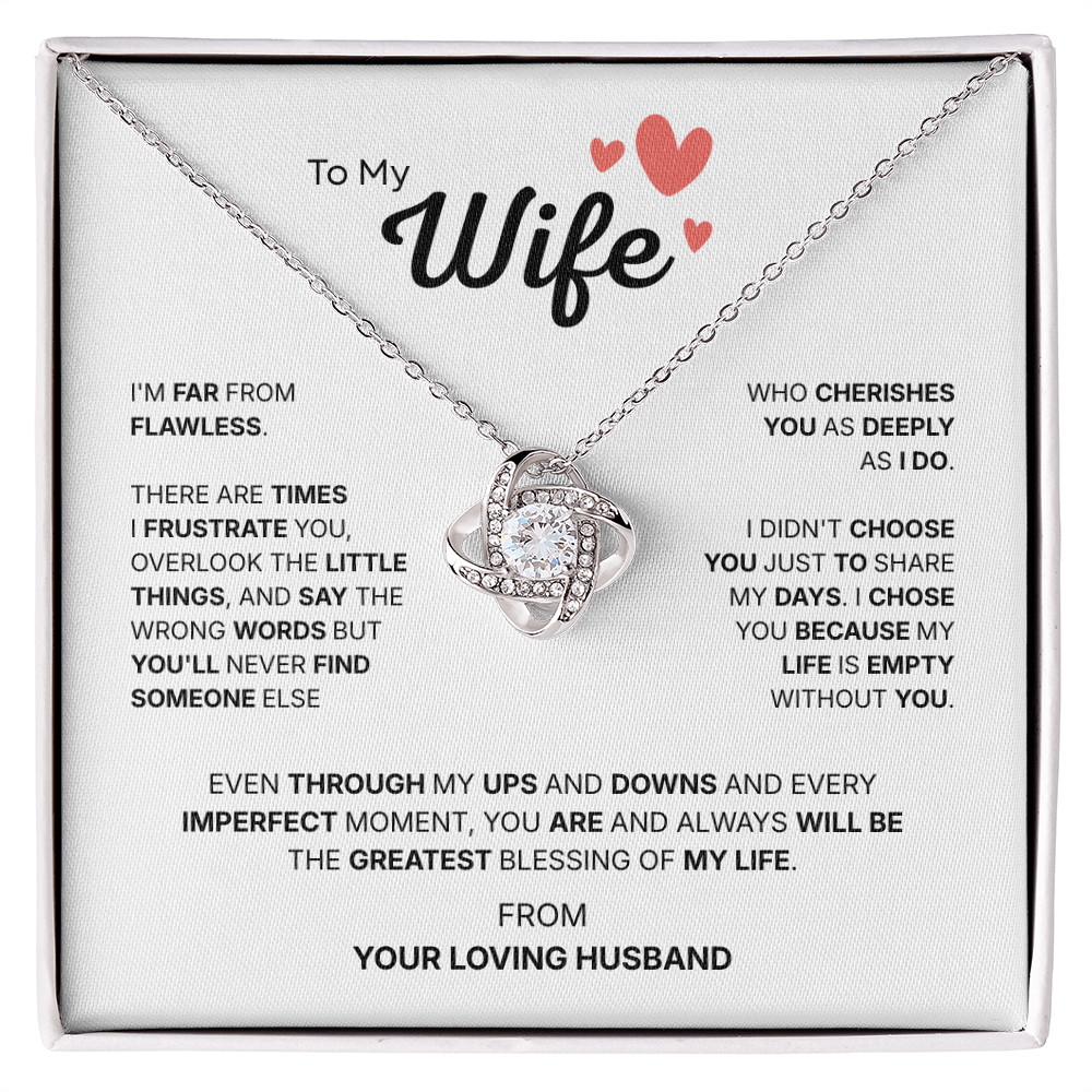 To My Wife | Chosen With All My Heart | Love Knot Necklace